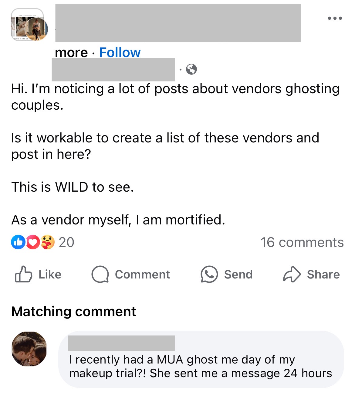 Wedding vendor complaint